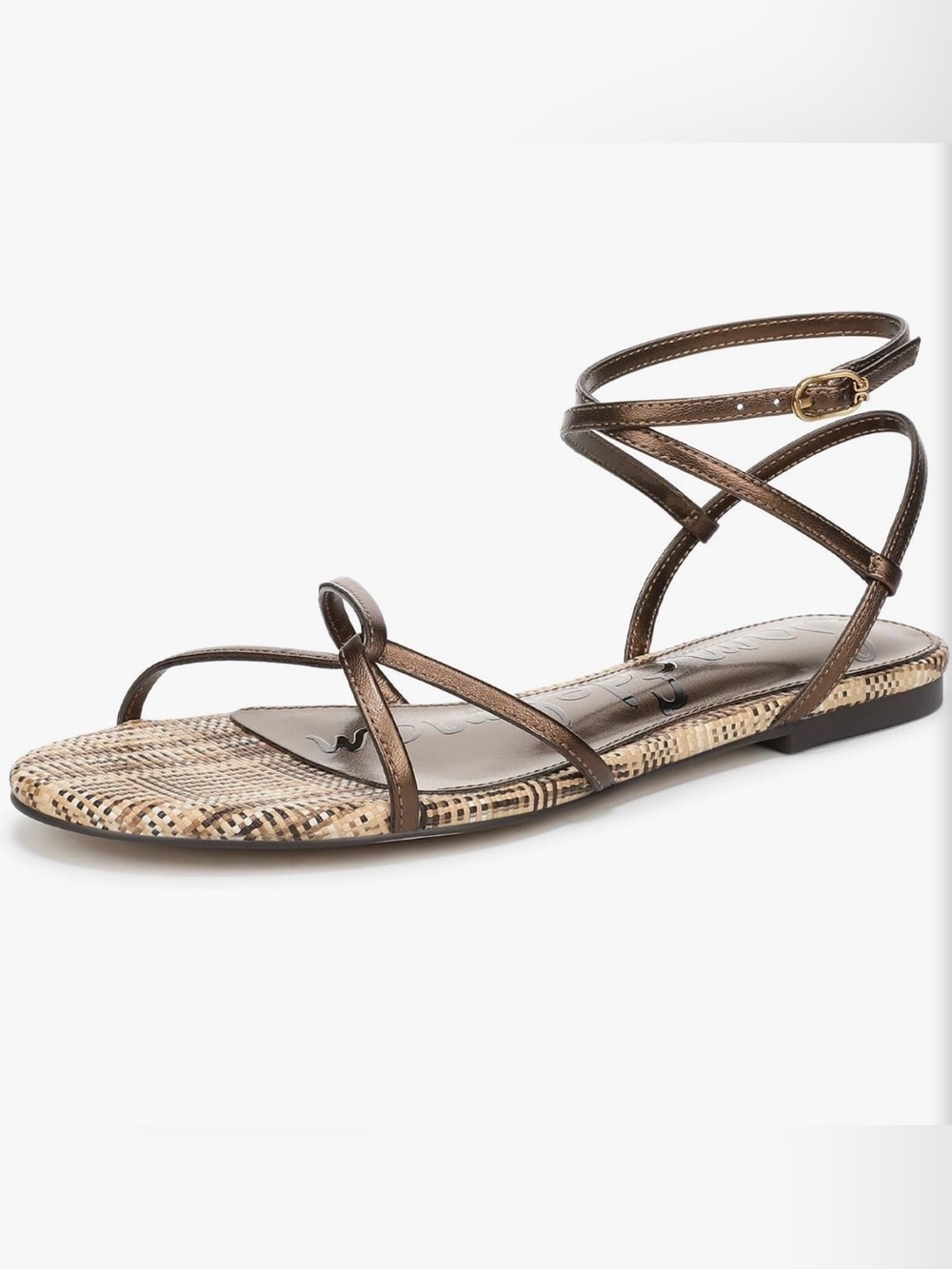 Sam Edelman Metallic Bronze Strappy Flat Sandal